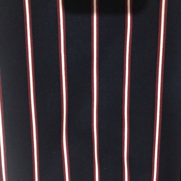 NAVY STRIPE WIDE LEG PULL-ON PANT WITH TIE - Picture 6 of 6